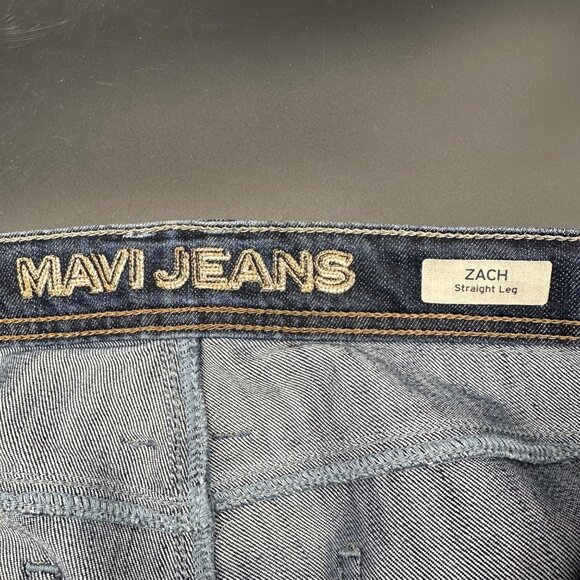 Mavi Mens Zach Straight Leg Jeans 34x30 Blue Denim Made In Turkey Cotton Blend - Picture 4 of 9